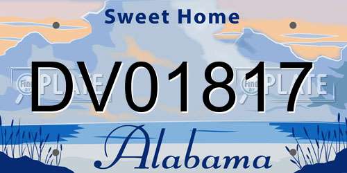 DV01817 Alabama License Plate