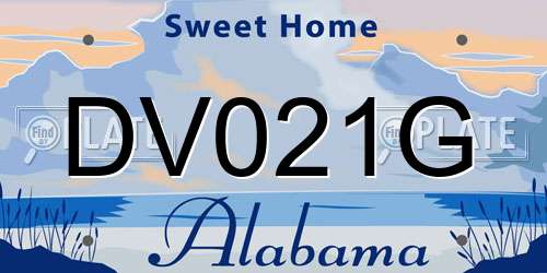 DV021G Alabama License Plate