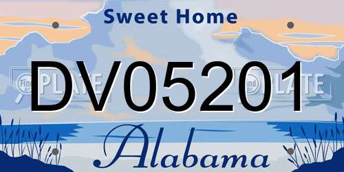 DV05201 Alabama License Plate