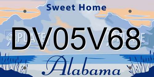 DV05V68 Alabama License Plate