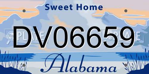 DV06659 Alabama License Plate