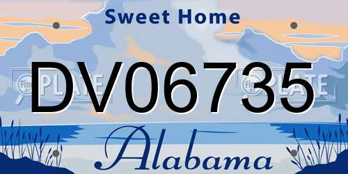 DV06735 Alabama License Plate