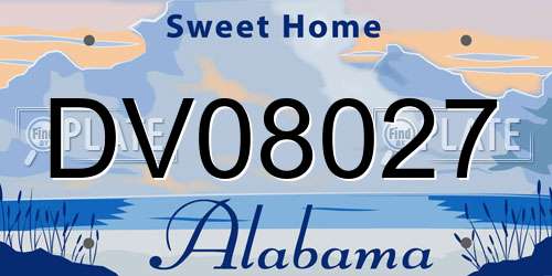DV08027 Alabama License Plate