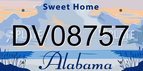 DV08757 Alabama License Plate