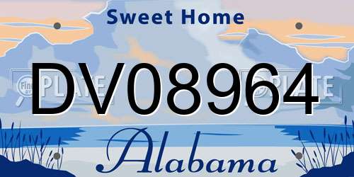 DV08964 Alabama License Plate
