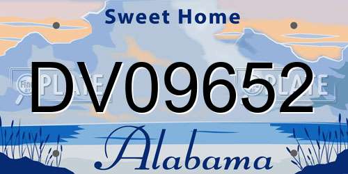 DV09652 Alabama License Plate