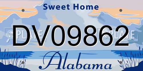DV09862 Alabama License Plate