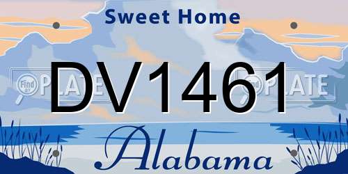 DV1461 Alabama License Plate