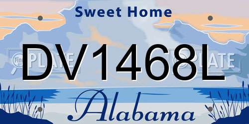 DV1468L Alabama License Plate