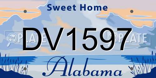 DV1597 Alabama License Plate