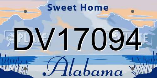 DV17094 Alabama License Plate