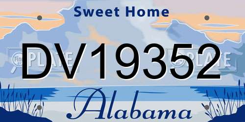 DV19352 Alabama License Plate