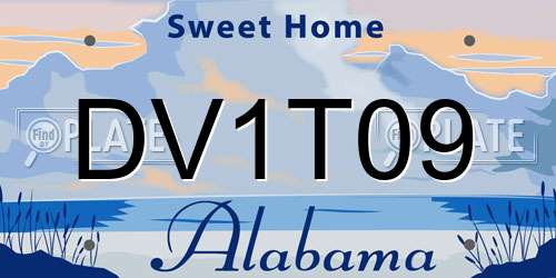 DV1T09 Alabama License Plate