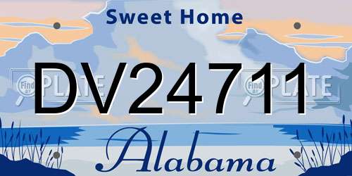 DV24711 Alabama License Plate