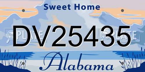 DV25435 Alabama License Plate