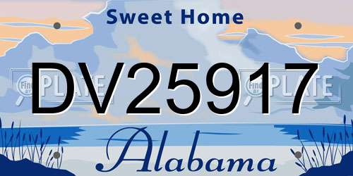 DV25917 Alabama License Plate