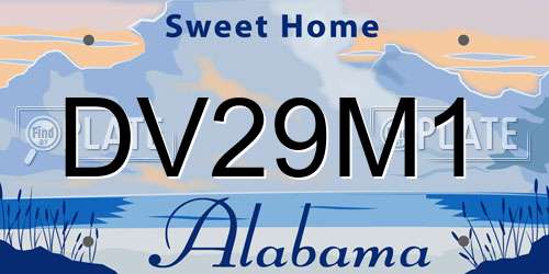 DV29M1 Alabama License Plate