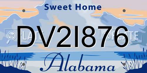 DV2I876 Alabama License Plate