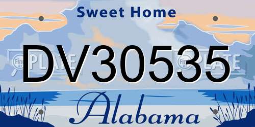 DV30535 Alabama License Plate