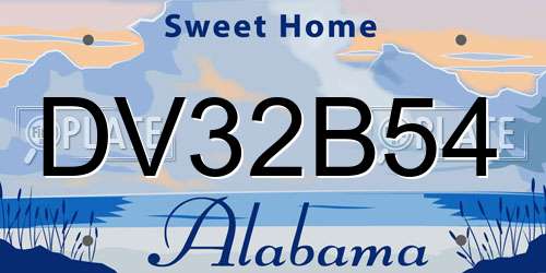 DV32B54 Alabama License Plate