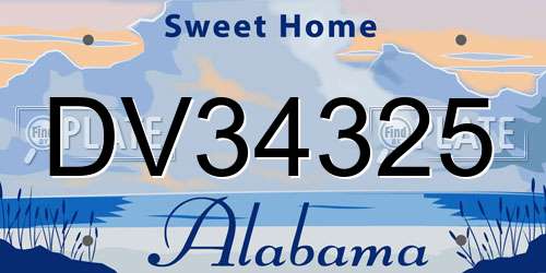 DV34325 Alabama License Plate