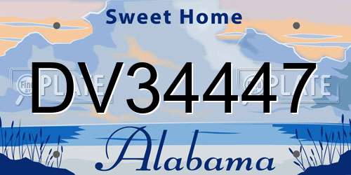 DV34447 Alabama License Plate