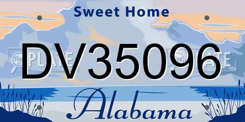 DV35096 Alabama License Plate