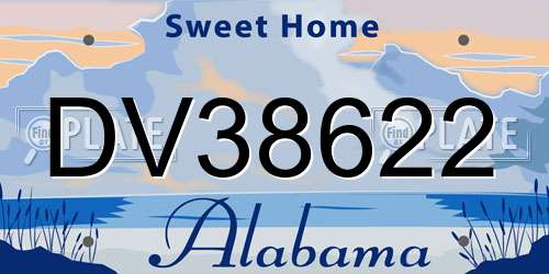 DV38622 Alabama License Plate