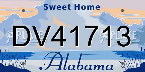 DV41713 Alabama License Plate