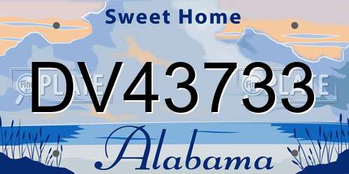 DV43733 Alabama License Plate