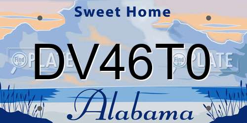 DV46T0 Alabama License Plate