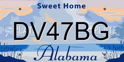 DV47BG Alabama License Plate