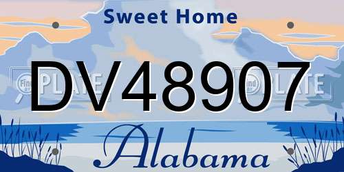 DV48907 Alabama License Plate