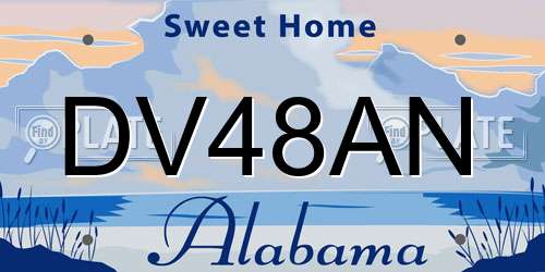 DV48AN Alabama License Plate