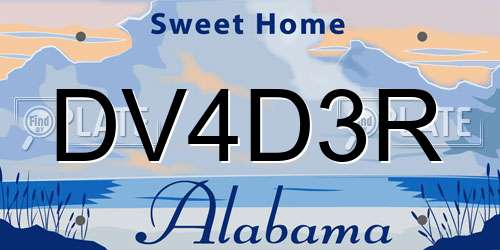 DV4D3R Alabama License Plate