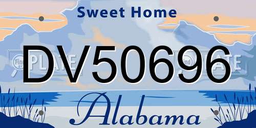 DV50696 Alabama License Plate