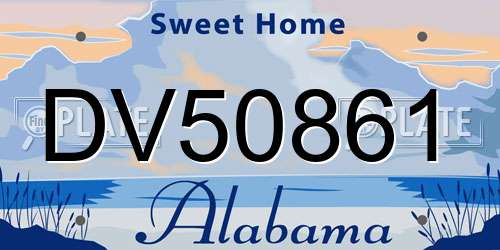 DV50861 Alabama License Plate