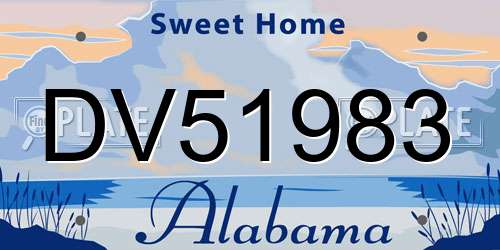 DV51983 Alabama License Plate