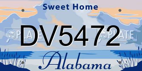 DV5472 Alabama License Plate