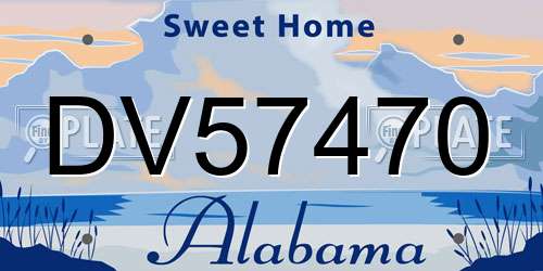 DV57470 Alabama License Plate