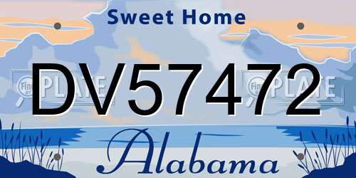 DV57472 Alabama License Plate
