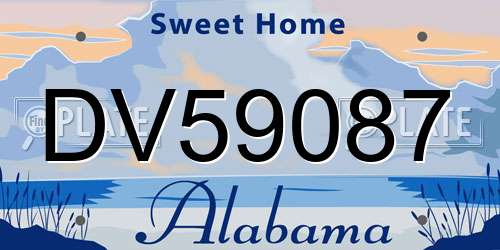DV59087 Alabama License Plate