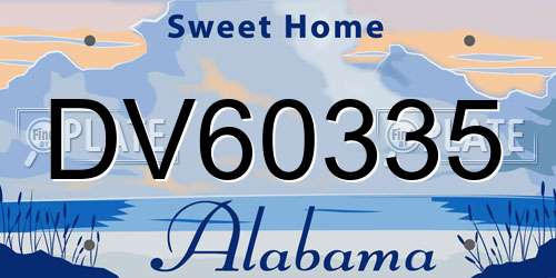 DV60335 Alabama License Plate