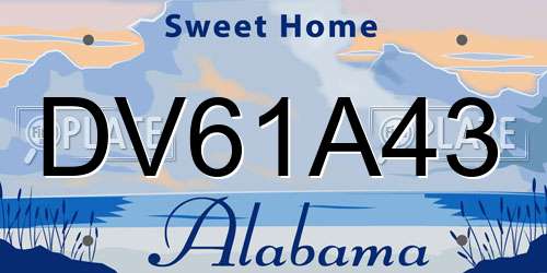 DV61A43 Alabama License Plate