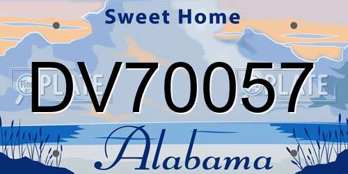 DV70057 Alabama License Plate