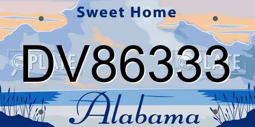 DV86333 Alabama License Plate