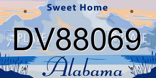 DV88069 Alabama License Plate