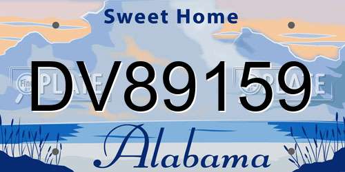 DV89159 Alabama License Plate