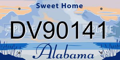 DV90141 Alabama License Plate