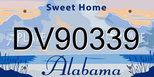 DV90339 Alabama License Plate